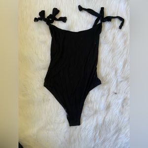 SHEIN black shoulder tie body suit